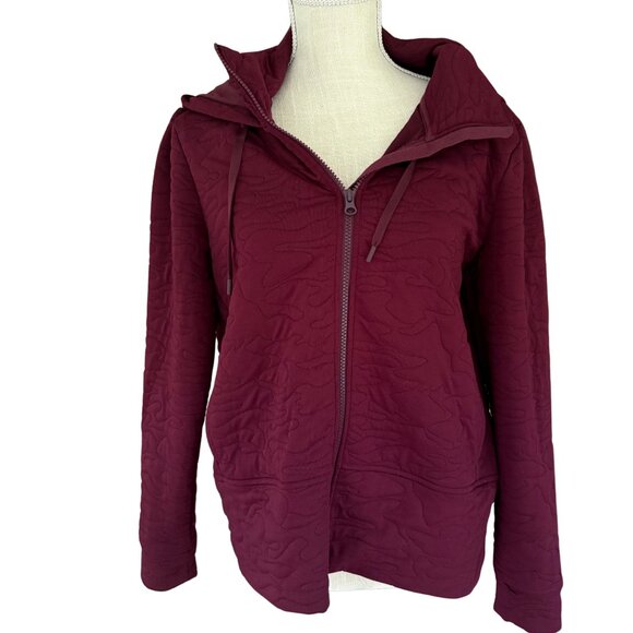 DSG Women’s Quilted Full Zip Hoodie Jacket M Burgundy - Picture 1 of 7